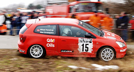 Max Christensen og Mikael Kanstrup kører en hurtig og publikumsvenlig stil i deres Honda Civic R.
